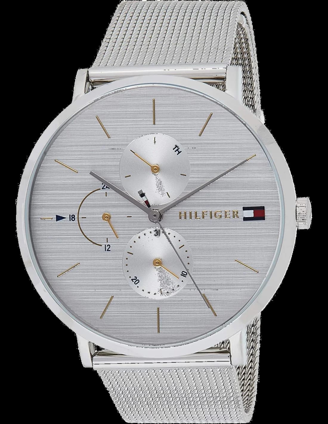 Montre Femme Tommy Hilfiger 1781942 Cadran Argent Bracelet Maille Milanaise Acier