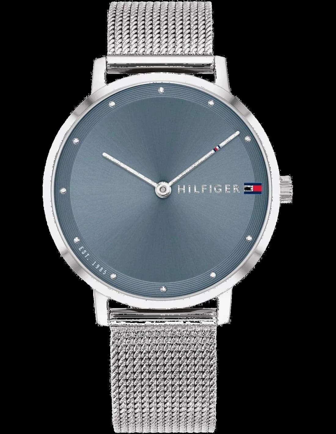 Montre Femme Tommy Hilfiger Pippa 1782149 - Cadran Bleu, Boîtier Argent, Bracelet Maille Milanaise