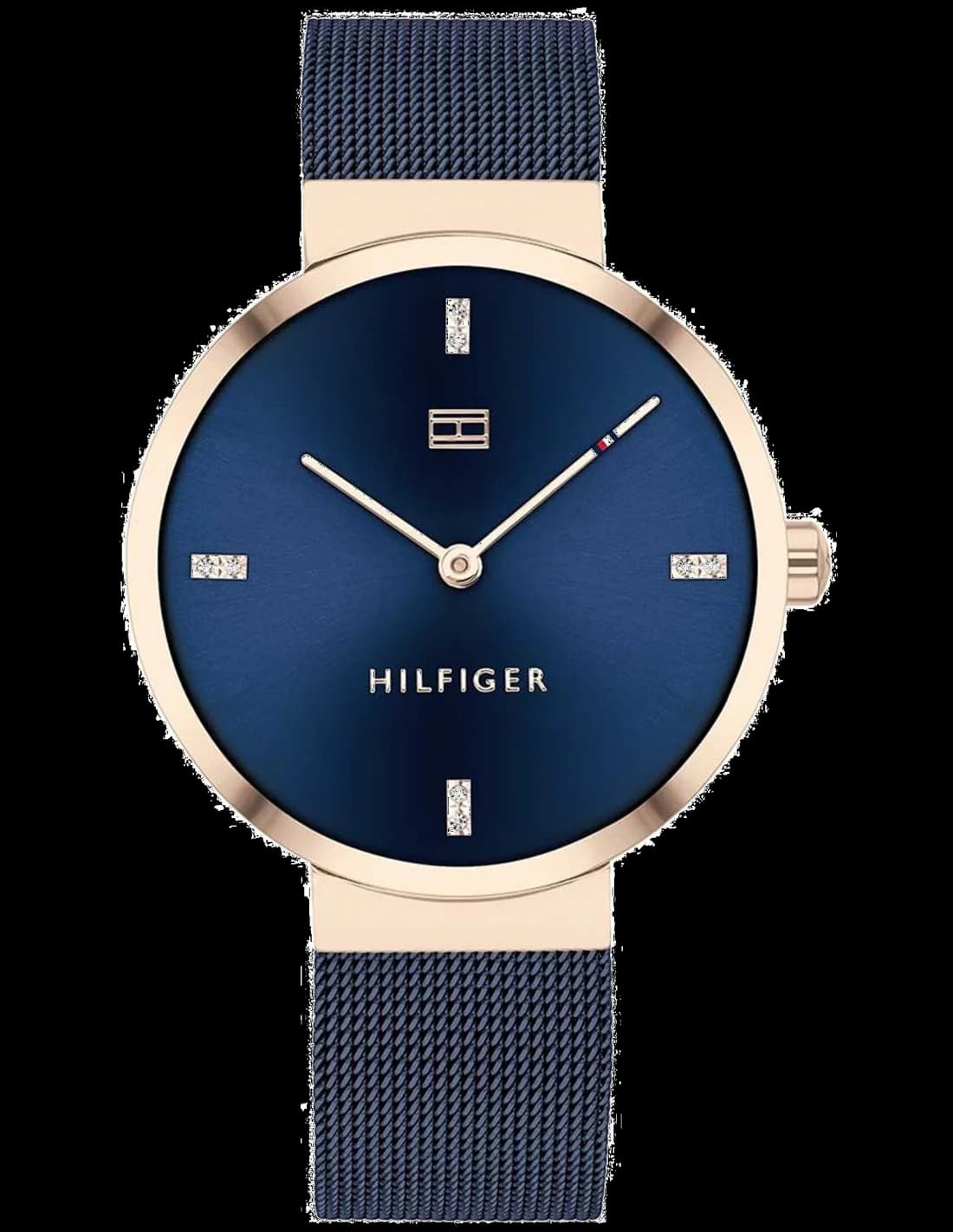 Montre Femme Tommy Hilfiger Liberty 1782219 - Cadran et Maille Milanaise Bleu, Boîtier Or Rose