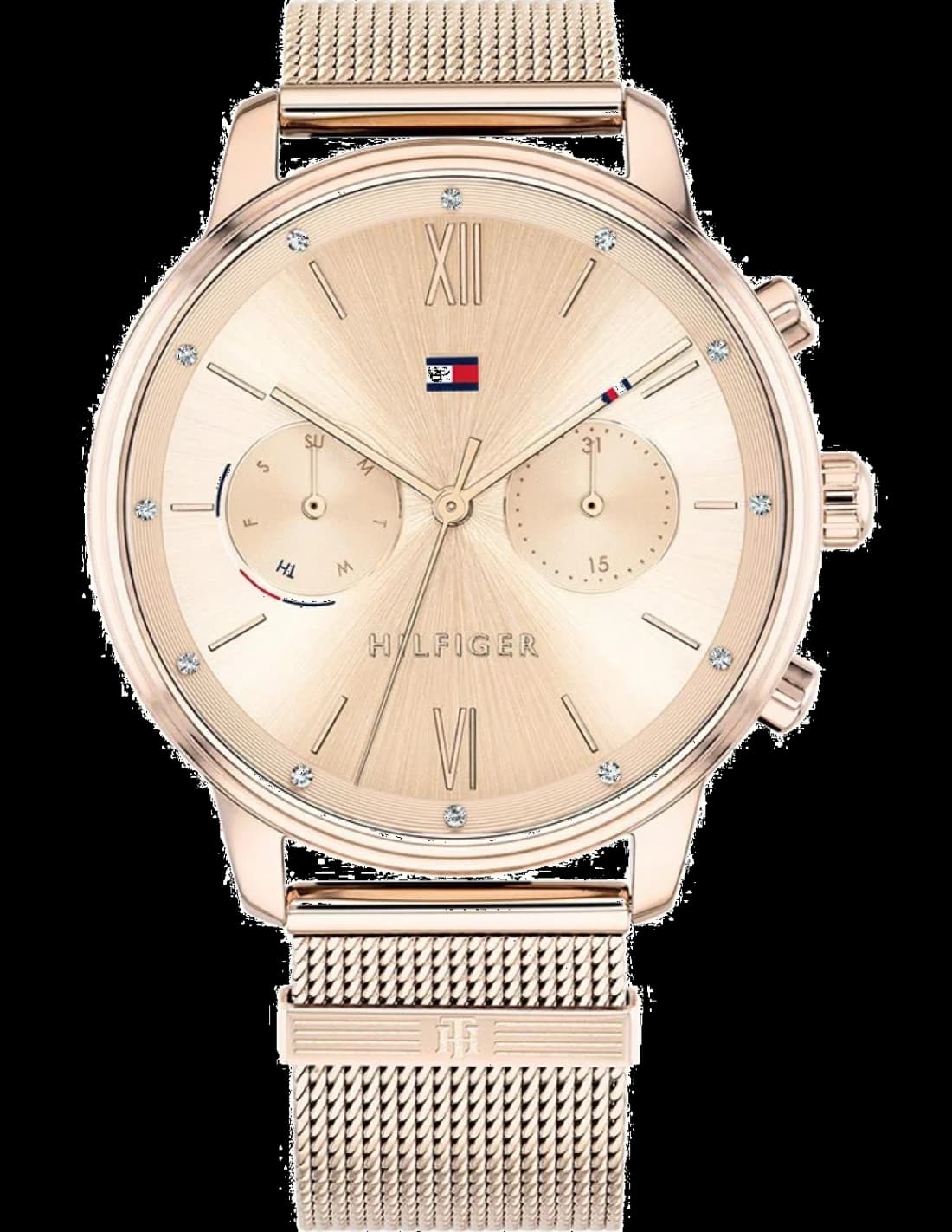 Montre Femme Tommy Hilfiger 1782303 - Boîtier Or Rose 38mm & Bracelet Maille Milanaise