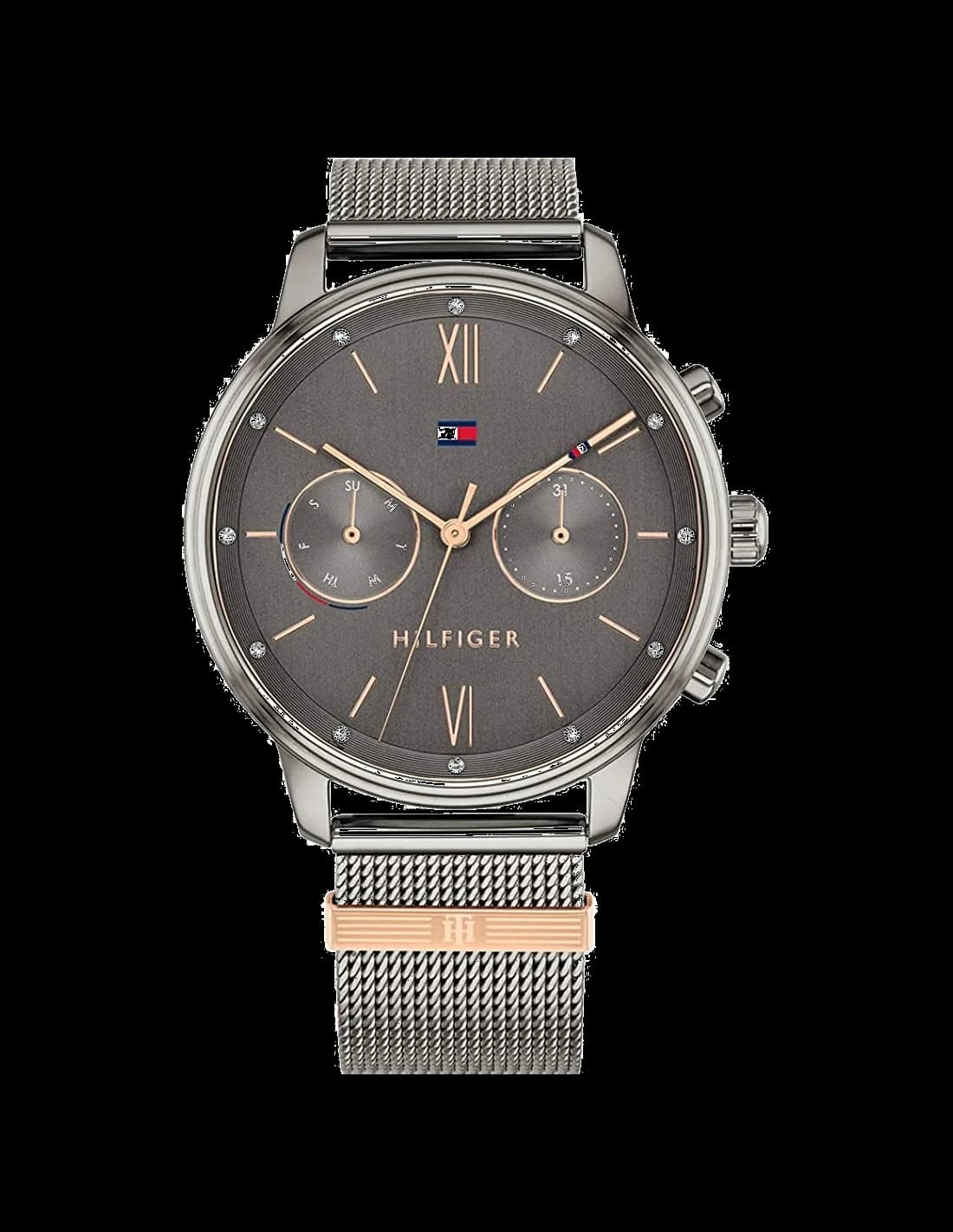 Montre Femme Tommy Hilfiger Blake 1782304 Cadran et Bracelet Gris Acier Maille Milanaise