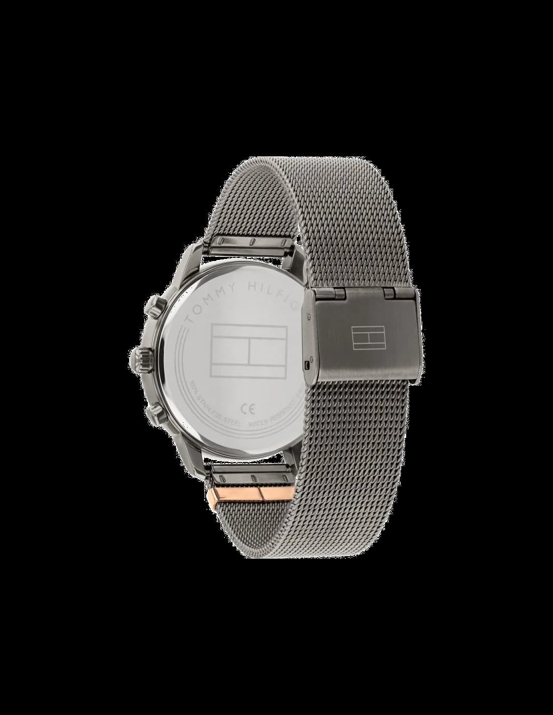 Montre Femme Tommy Hilfiger Blake 1782304 Cadran et Bracelet Gris Acier Maille Milanaise vue 3