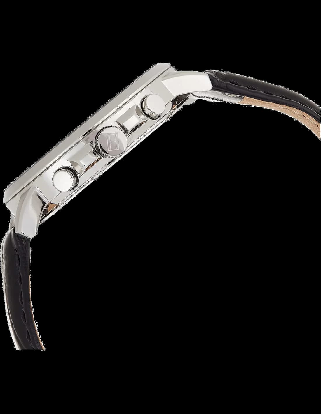 Montre Homme Tommy Hilfiger 1791289 Keagan Chronographe Cadran Gris Acier Cuir Noir vue 3