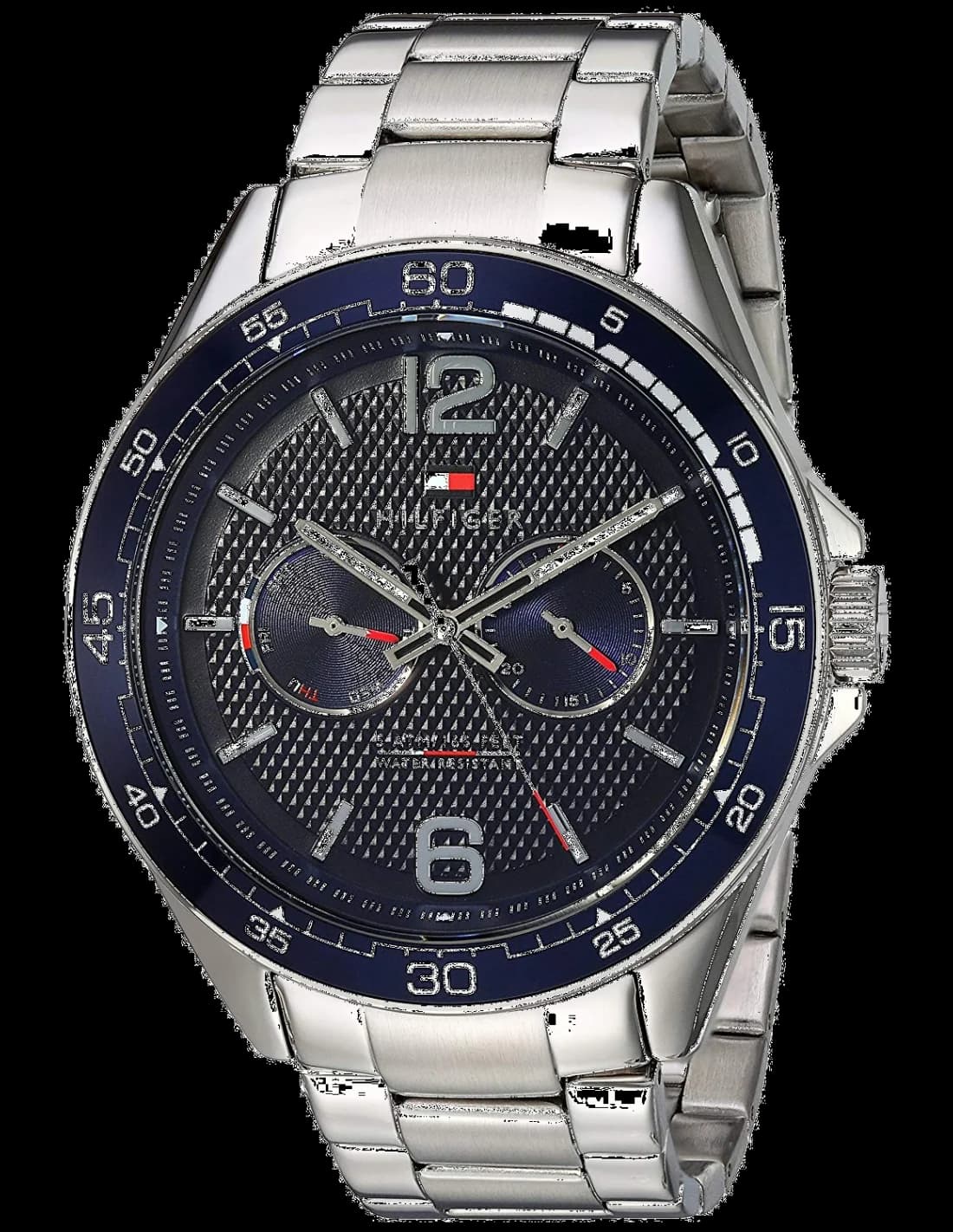 Garde-temps Tommy Hilfiger 1791366 au cadran argenté soleillé, aiguilles bâtons et index appliqués, design sport-élégant