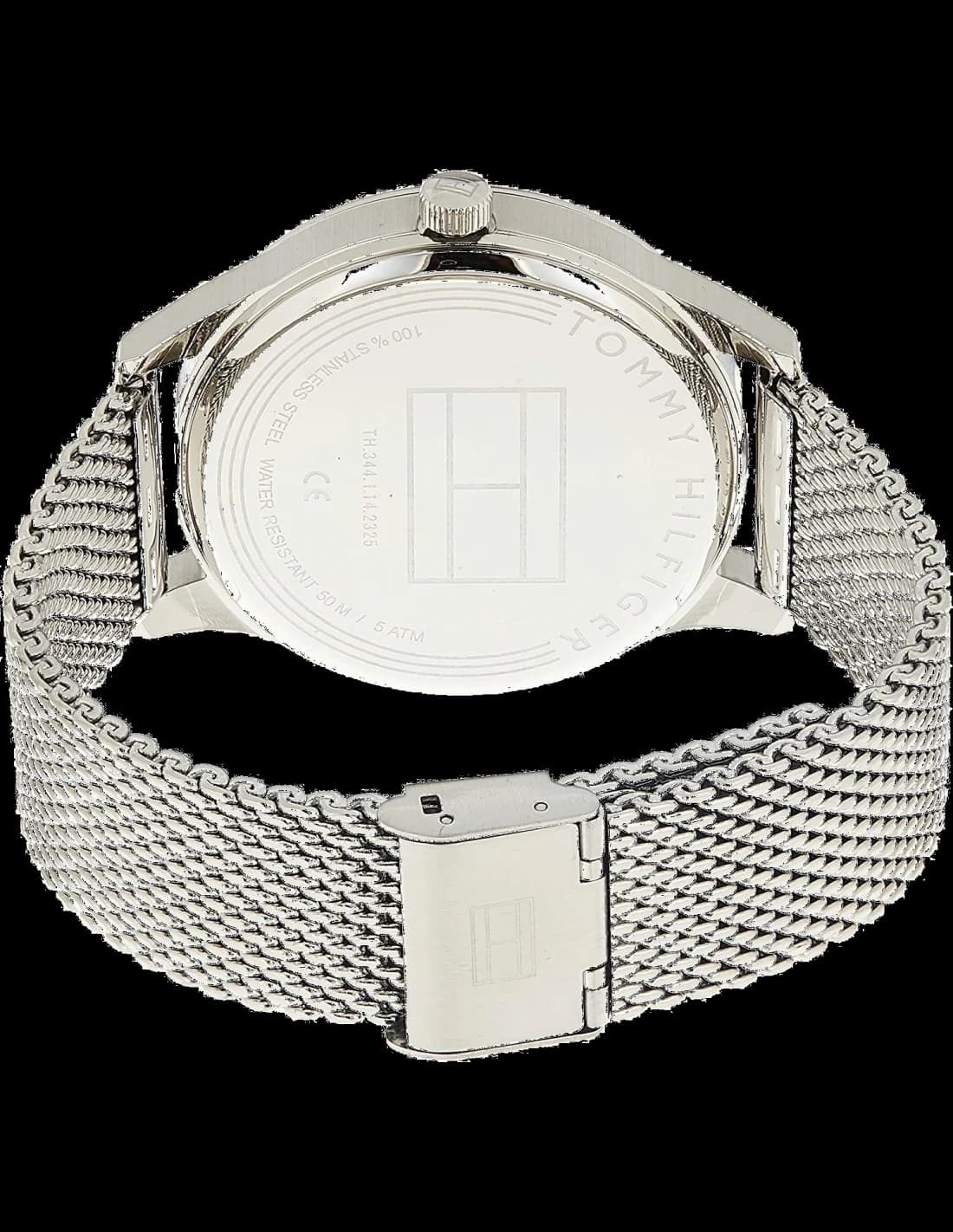 Montre Homme Tommy Hilfiger Damon 1791415 - Cadran Noir, Boîtier et Bracelet Maille Milanaise Argent vue 3