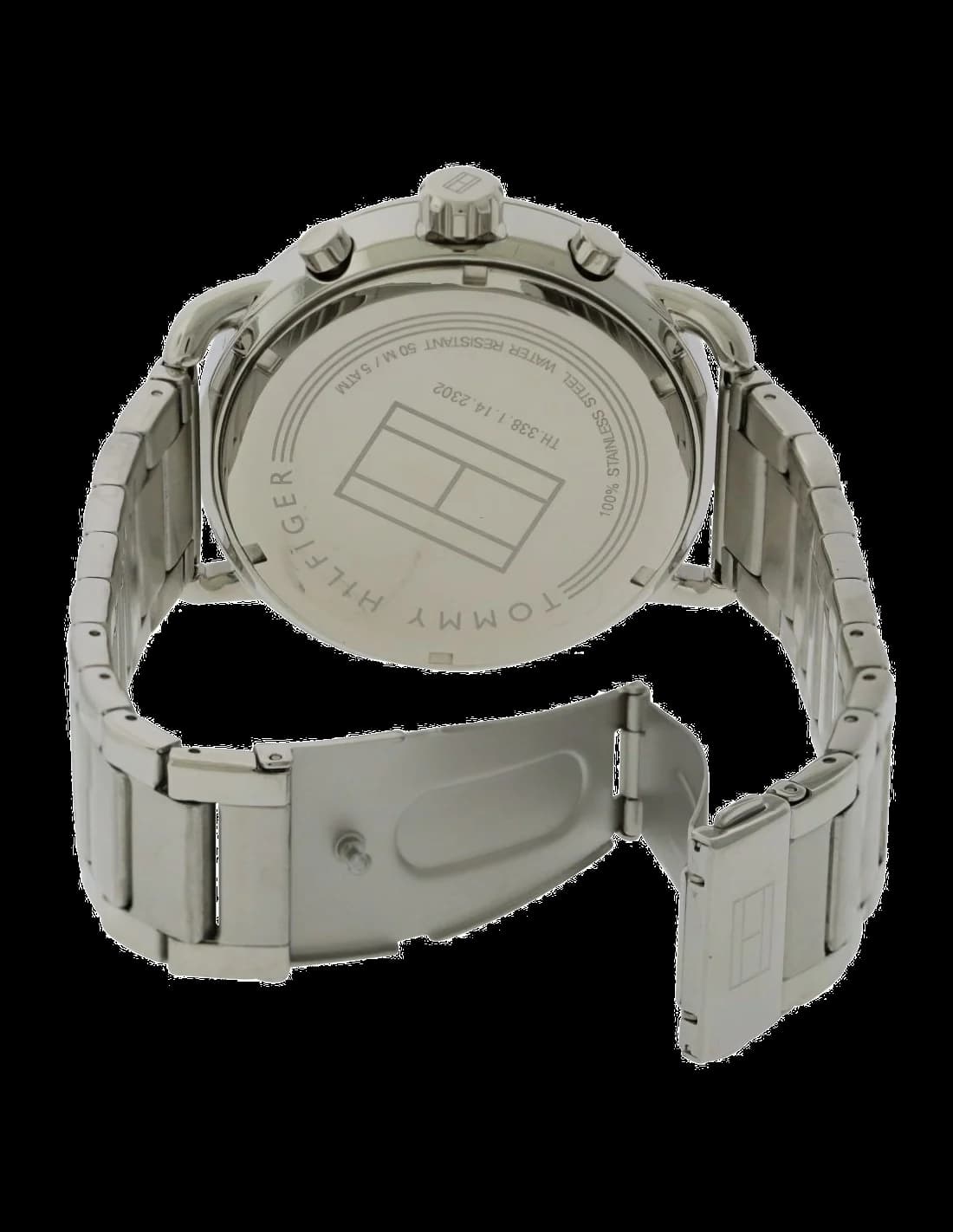 Lunette boîtier Tommy Hilfiger 1791422 boîtier rond 44mm en acier, lunette lisse polie, fond vissé, étanchéité 50m