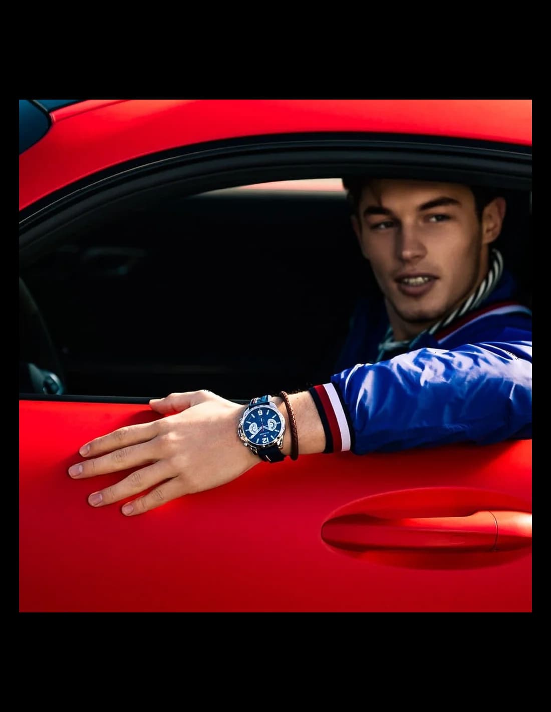 Lunette boîtier Tommy Hilfiger 1791476 en acier brossé de 44 mm avec lunette fixe et poussoirs chronographe