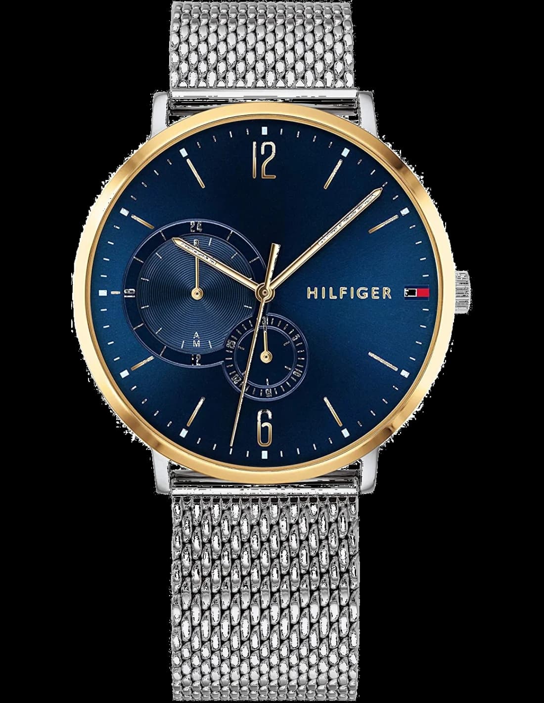 Garde-temps Tommy Hilfiger 1791505 avec cadran blanc et aiguilles dorées, style élégant