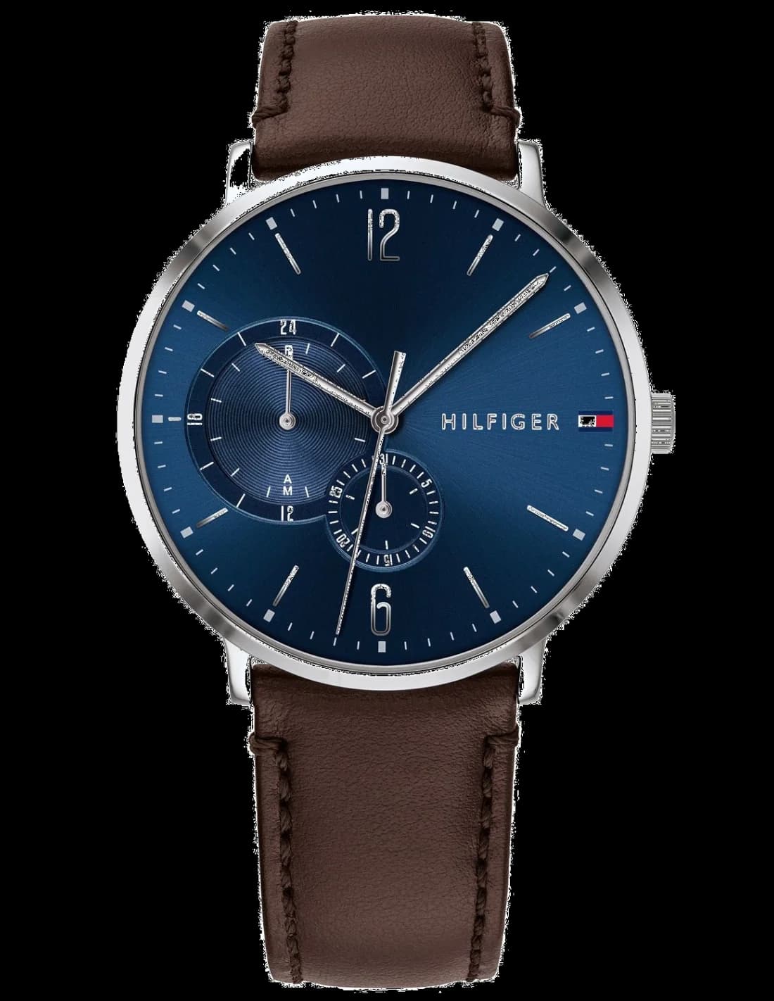 Garde-temps Tommy Hilfiger 1791508 avec boîtier argenté et cadran blanc épuré offrant un style classique et élégant