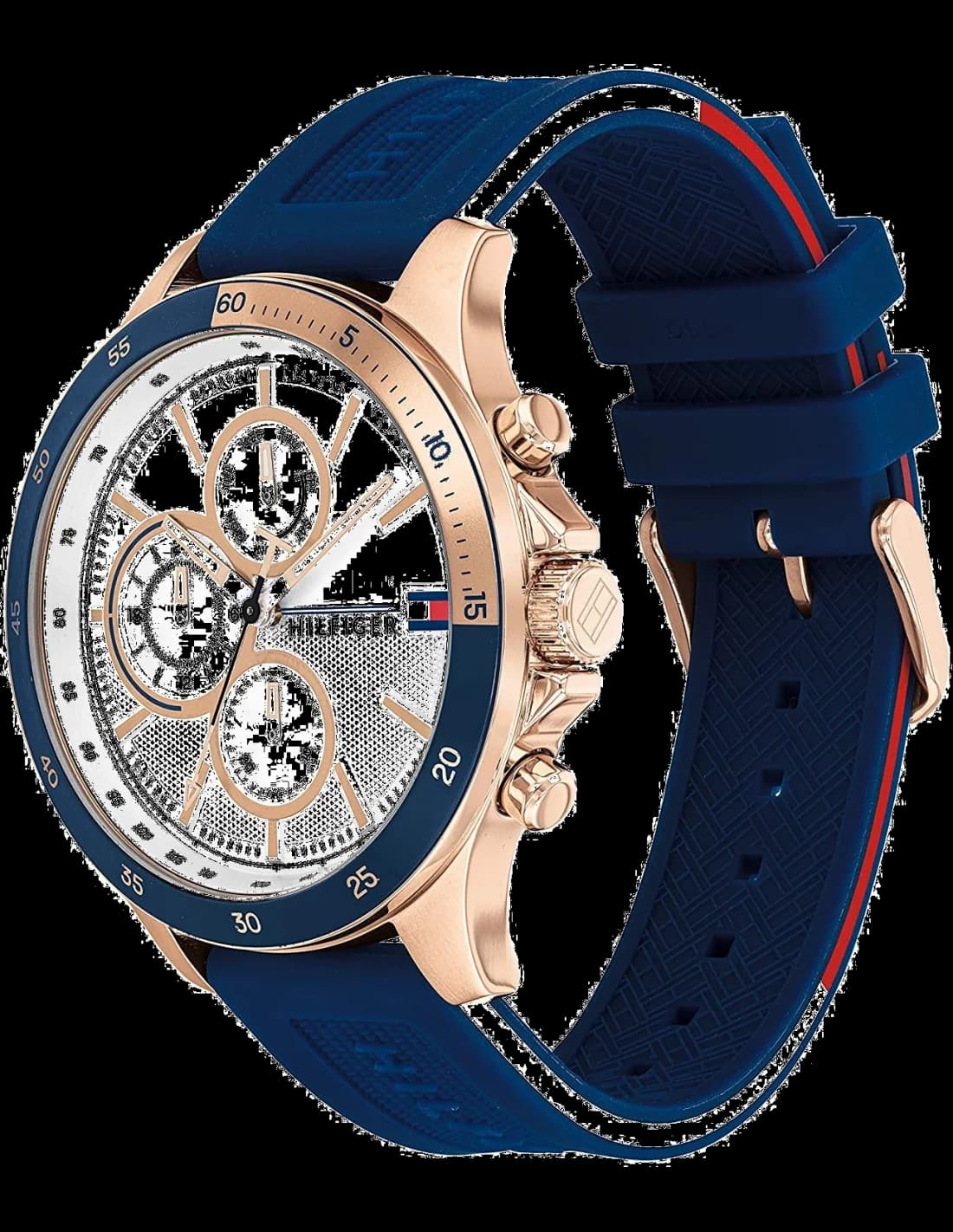 Visage cadran Tommy Hilfiger 1791778 doté d'index appliqués et aiguilles luminescentes pour lisibilité
