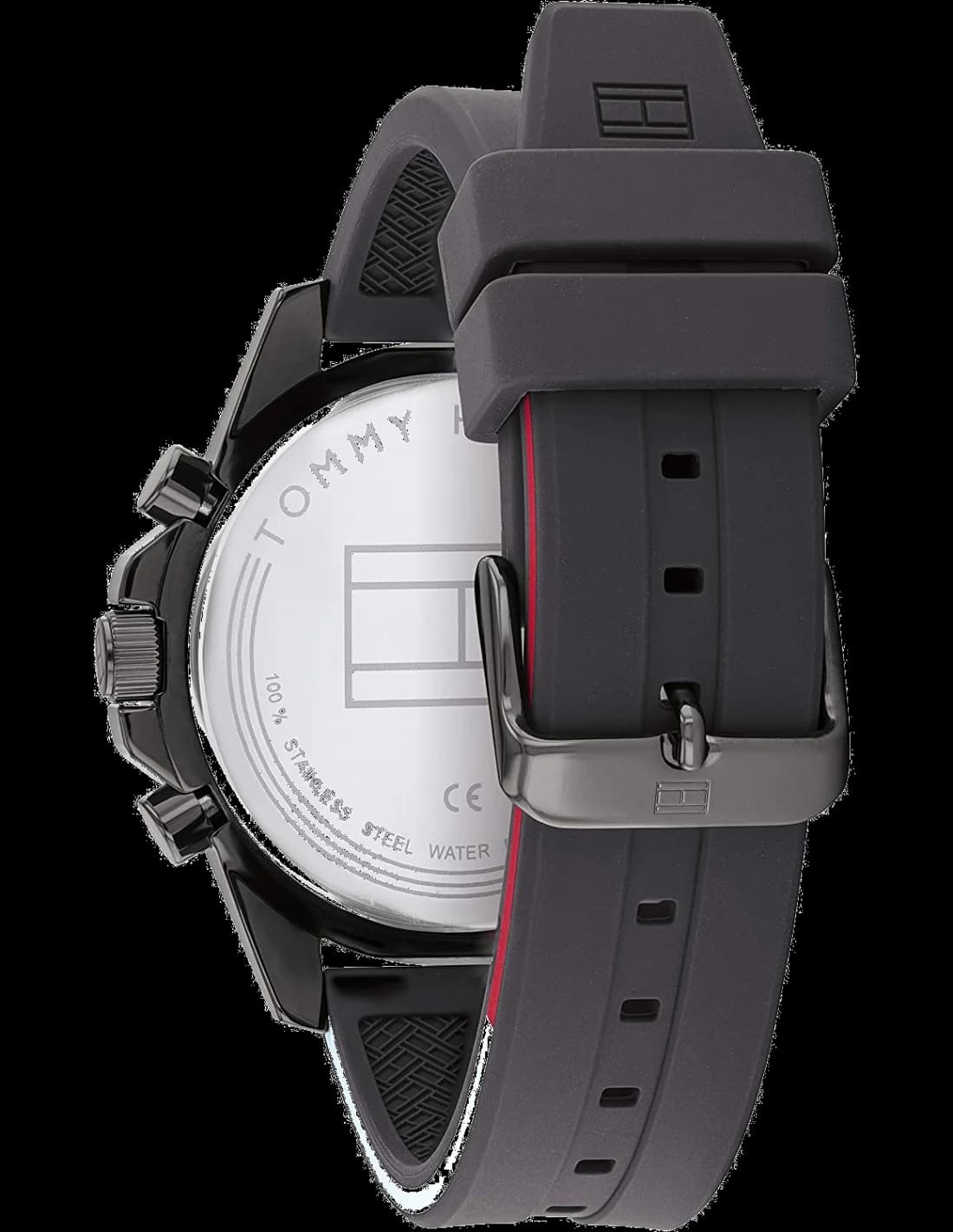 Montre Tommy Hilfiger Mason 1791792 homme noir bracelet caoutchouc sport vue 2