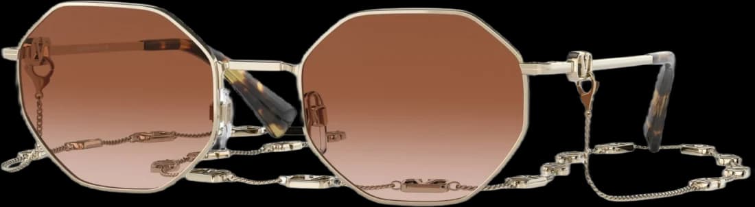 Lunettes de soleil Valentino Garavani VA2040 Hexagonales Métal avec Chaîne - Femme vue 4