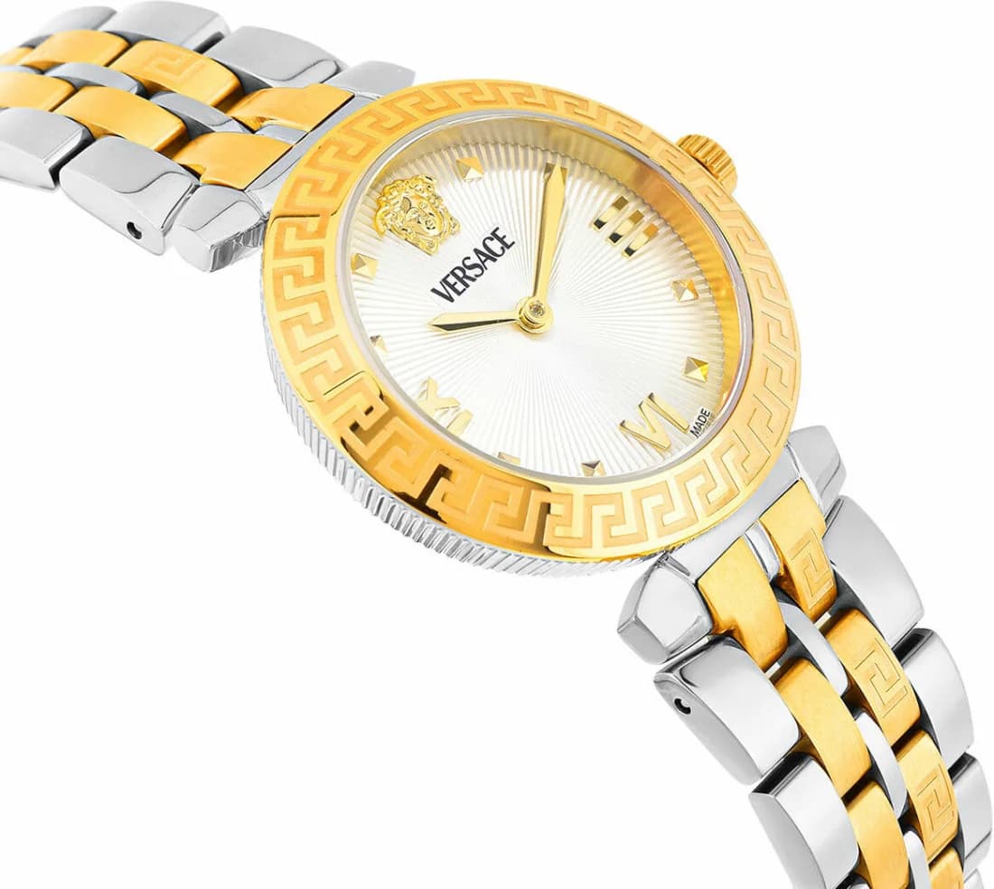 Montre Femme Versace VEOCA0324, Cadran Blanc et Bracelet Acier Bicolore Argent/Or vue 2