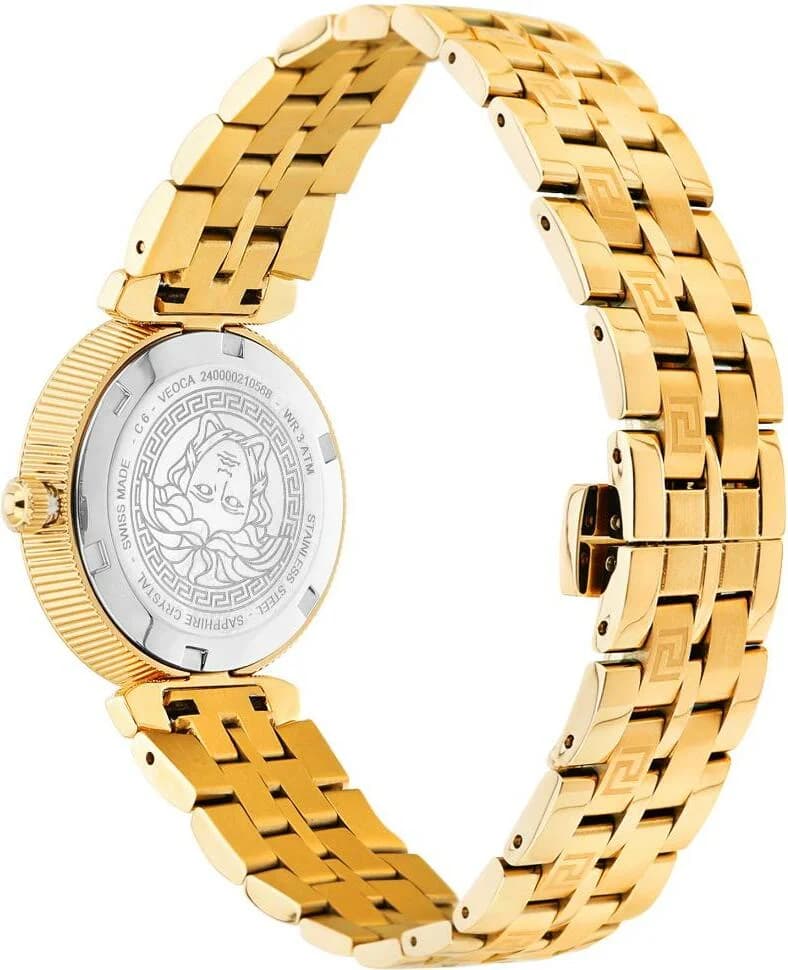 Montre Versace Daphnis VEOCA0524 pour Femme - Cadran Noir, Boîtier et Bracelet Acier Doré vue 4