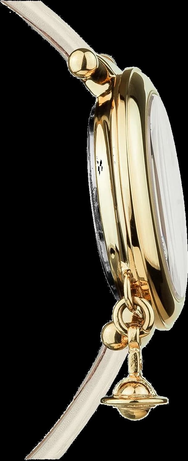 Visage cadran Vivienne Westwood VV006WHWH avec index bâtons argentés et orbite gravée signature Westwood, contraste sobre