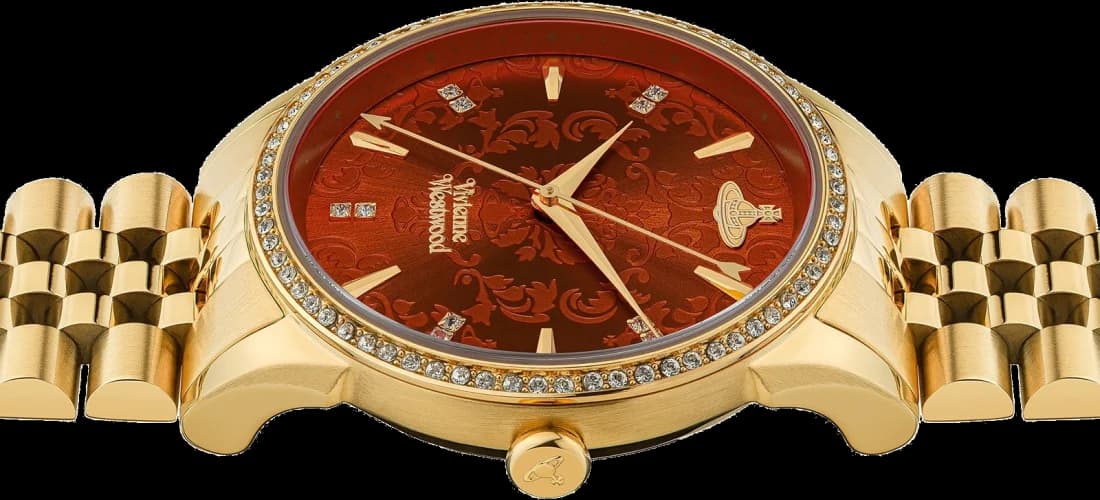Attache bracelet Vivienne Westwood VV208RDGD in gold-tone stainless steel with deployant clasp and fine-link construction