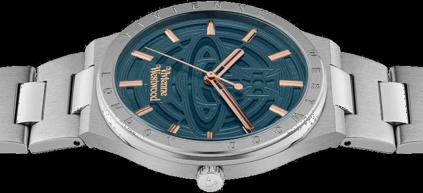 Attache bracelet Vivienne Westwood VV257TLSL en acier inoxydable à maillons joncs avec fermoir déployant