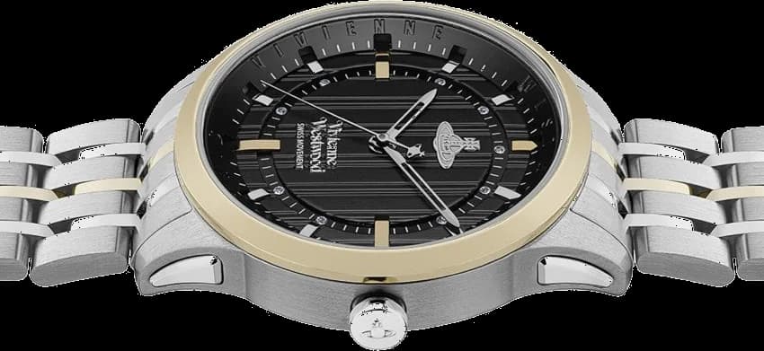 Montre Femme Vivienne Westwood East End VV262BKSG - Cadran noir, bracelet acier bicolore or/argent vue 5