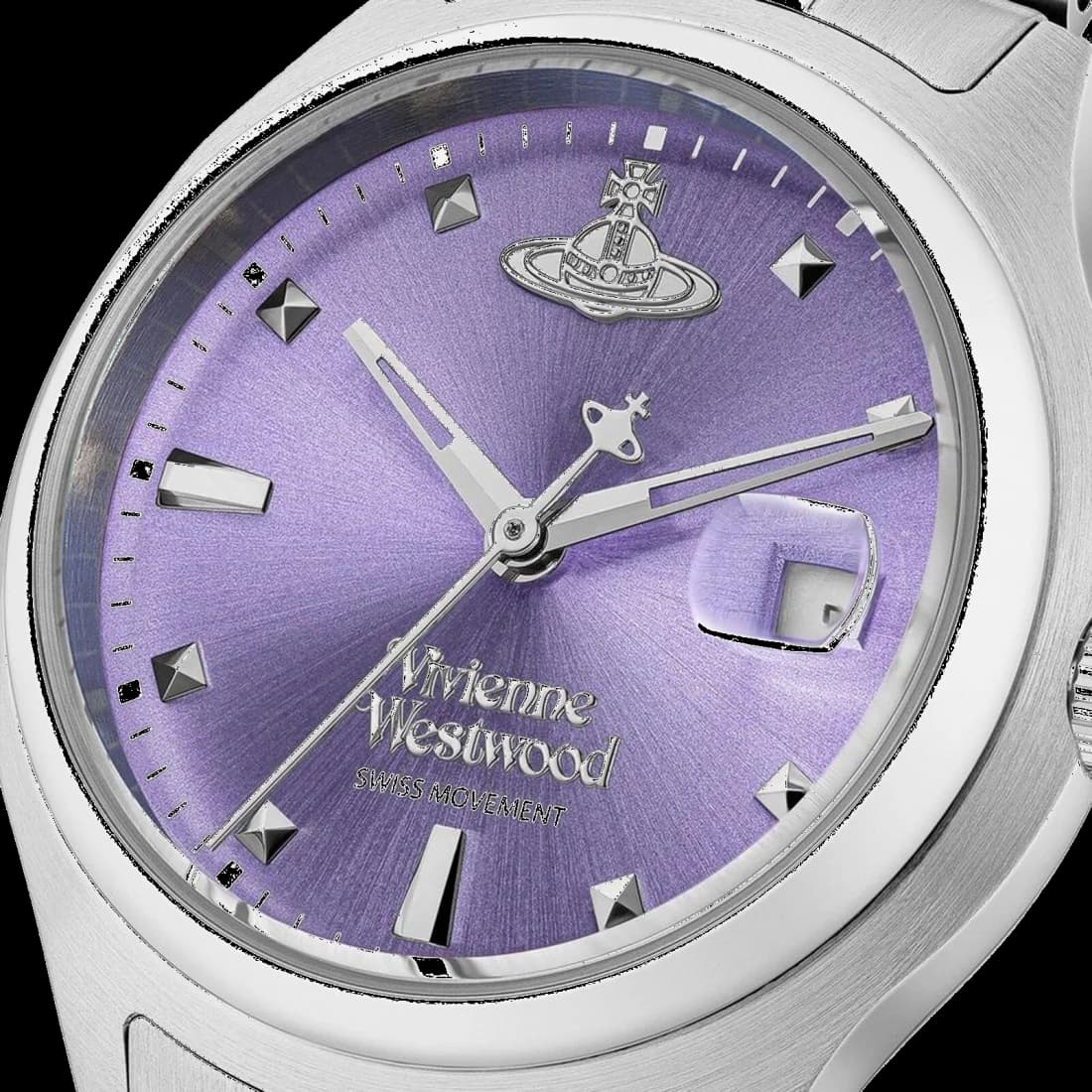 Montre Femme Vivienne Westwood VV311PPSL - Cadran Violet et Bracelet Acier Argenté vue 2