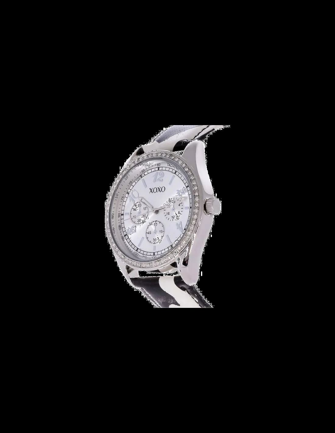 Attache bracelet XOXO XO3170 en acier inoxydable maillé noir avec fermoir déployant double sécurité