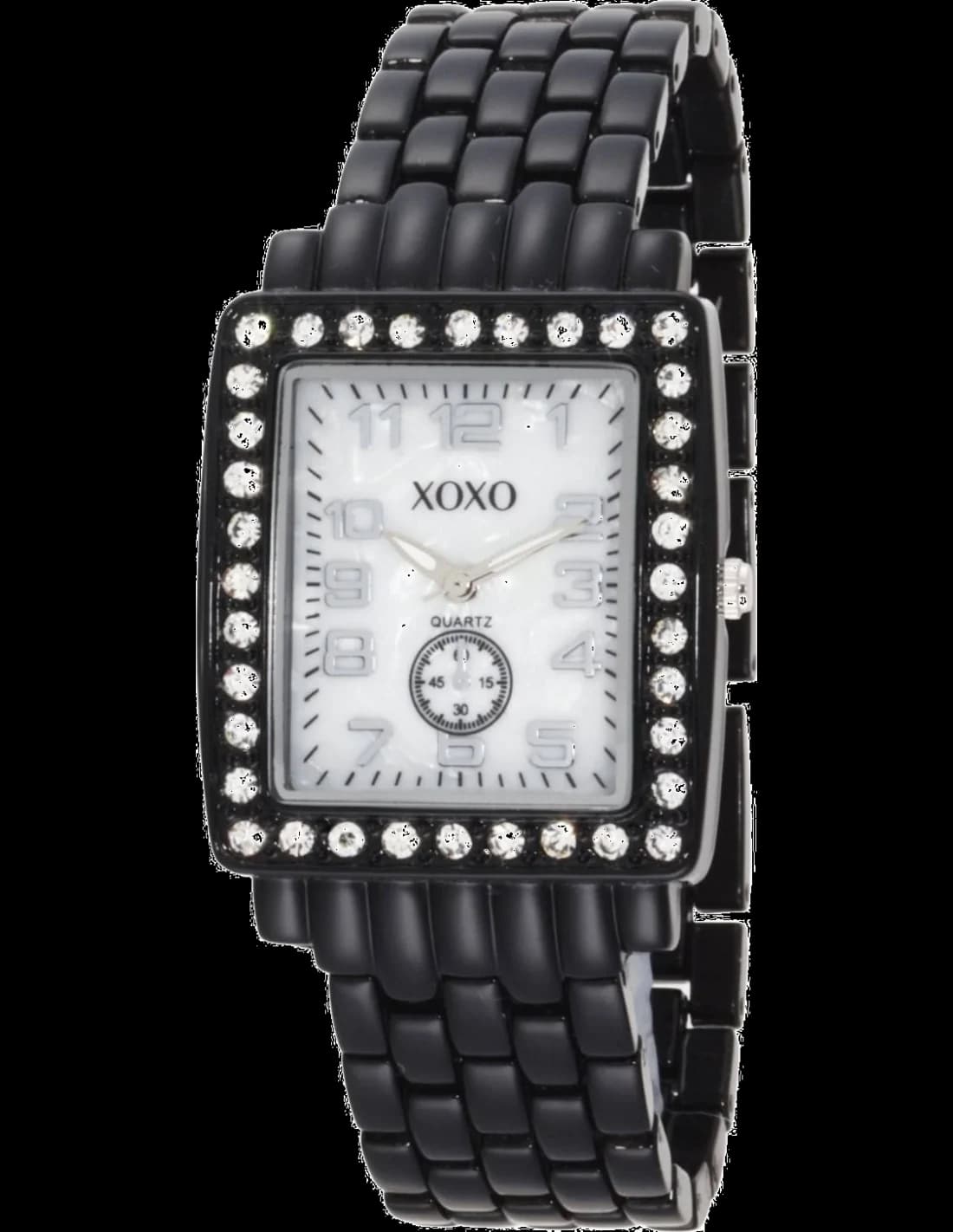 Montre Femme XOXO XO5215 - Boîtier Rectangulaire Noir et Acier