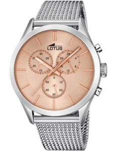 Montre Homme Lotus L18117/3 en acier argenté et or rose