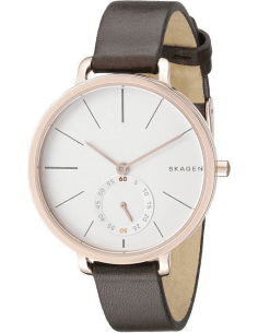 Montre Femme Skagen Hagen SKW2356 en Cuir Marron et Boîtier Or Rose