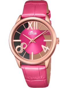 Montre Femme Lotus Trendy L18306/2 Cadran Fuchsia et Bracelet Cuir Rose