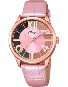 Montre Femme Lotus Trendy L18306/1 Cadran Fuchsia & Bracelet Cuir Rose