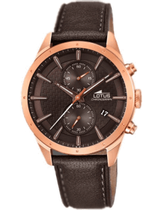 Montre Homme Lotus Chrono L18314/1 en Or Rose et Cuir Marron