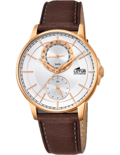 Montre Homme Lotus Multifonction L18324/1 Cadran Argent Bracelet Marron