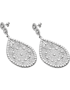 Boucles d'oreilles Lotus pour femme, référence LS1597-4/1 en acier argenté