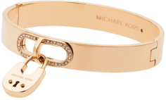 Bracelet Michael Kors MKJ4610710 en acier or pour femme, fermoir cadenas strassé