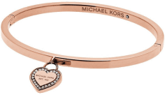 Bracelet Michael Kors MKJ5039791 en acier or rose pour femme avec breloque coeur strassé