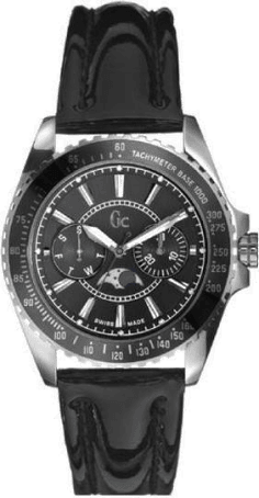 Montre Femme Guess Collection I29006M2 Cadran et Bracelet Noir Cuir Verni