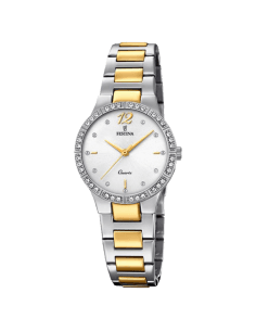 Montre Festina F20241/1 Mademoiselle - Cadran Blanc et Bracelet Acier Doré