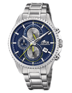 Montre Homme Lotus L18526/3 en acier inoxydable argent, cadran bleu