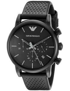 Montre Homme Emporio Armani Classic AR1737 bracelet perforé noir