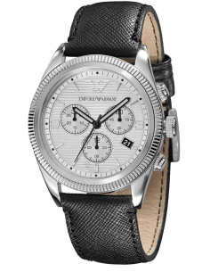 Montre Homme Emporio Armani Classic AR5895 Cadran Gris Bracelet Cuir Noir