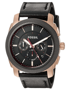 Montre Homme Fossil Machine FS5120 bracelet cuir noir