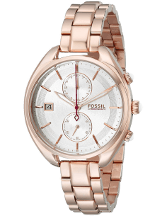 Montre Femme Fossil CH2977 en Acier Or Rose - Cadran Argent