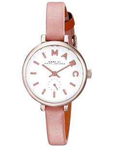 Montre Femme Marc Jacobs MBM1355 à bracelet cuir orange et boîtier or rose