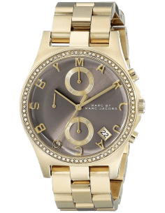 Montre Femme Marc Jacobs Henry MBM3298 en Acier Doré Cadran Marron
