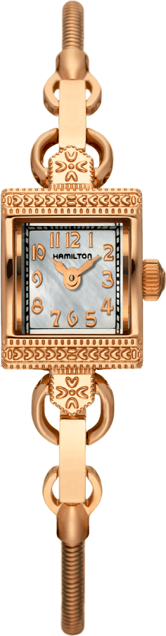 Montre Hamilton Lady Hamilton Vintage Quartz H31241113, Cadran Gris, Bracelet Acier Or Rose