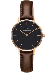 Montre Femme Daniel Wellington Classic Petite DW00100221 en Or Rose et Cadran Noir