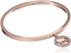 Bracelet Michael Kors MKJ4838791 en acier or rose pour femme avec breloque strassée