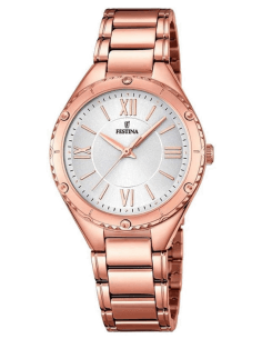 Montre Festina F16922/1 pour Femme, Cadran Blanc et Bracelet Acier Or Rose