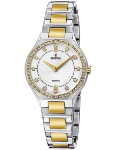 Montre Festina F20226/1 Femme Acier Doré Cadran Blanc