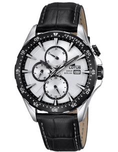 Montre Homme Lotus L18312/1 Noir Cadran Blanc Cuir