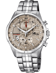 Montre Homme Lotus L10132/1 en acier argenté, cadran marron